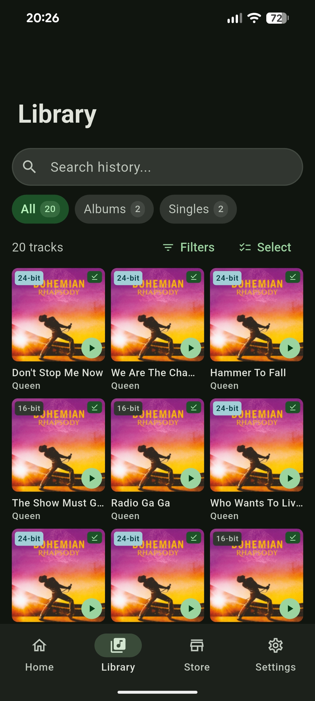 SpotiFLAC Extension Store showing Spotify Web and YouTube Music provider plugins